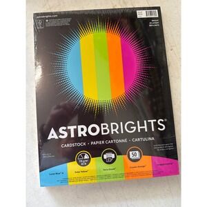 Astrobrights Cardstock 8.5x11 65lb Multi-Color 5 Pack 50 Sheets 99326